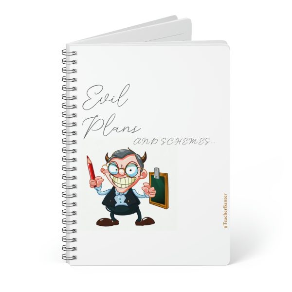 "Evil Plans"- Wirobound Softcover Notebook, A5 - Image 3