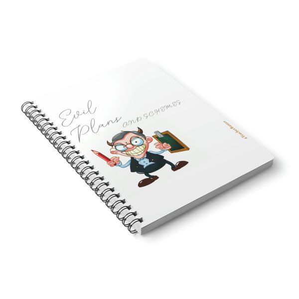 "Evil Plans"- Wirobound Softcover Notebook, A5 - Image 4